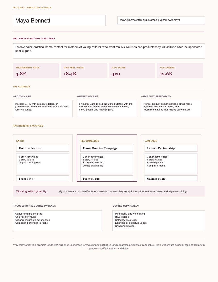 Preview of the Brand Deal Ready Media Kit